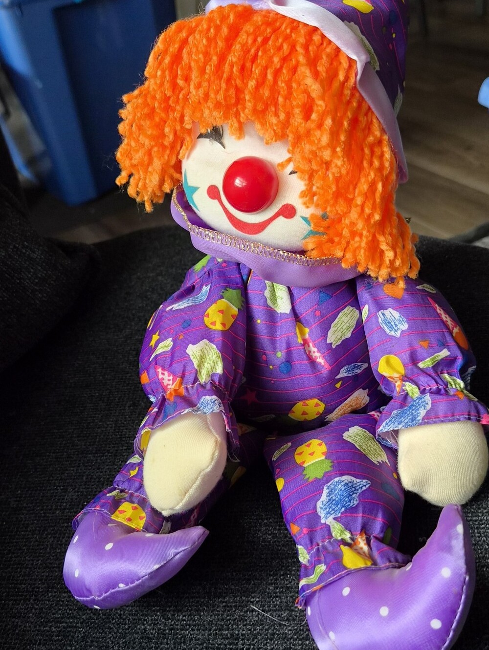 Vintage Altons Musical Clown Wind-Up Toy Head Moves And Plays Music Shelf Sitter